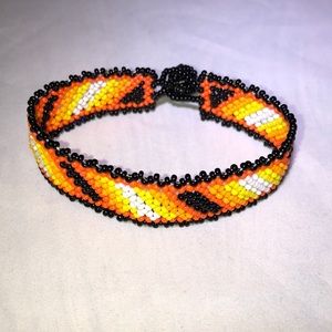 Tribal Designs Orange Stripe Bracelet